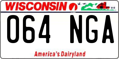 WI license plate 064NGA