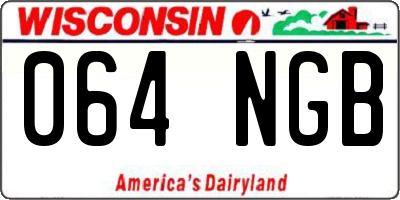WI license plate 064NGB