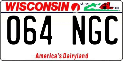 WI license plate 064NGC