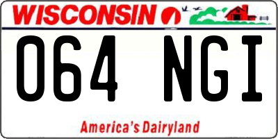 WI license plate 064NGI
