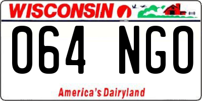 WI license plate 064NGO