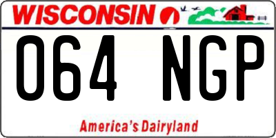 WI license plate 064NGP