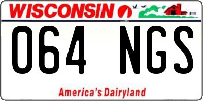 WI license plate 064NGS
