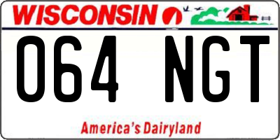 WI license plate 064NGT