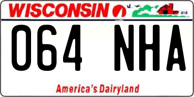 WI license plate 064NHA