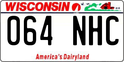 WI license plate 064NHC