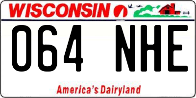 WI license plate 064NHE