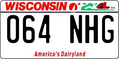 WI license plate 064NHG