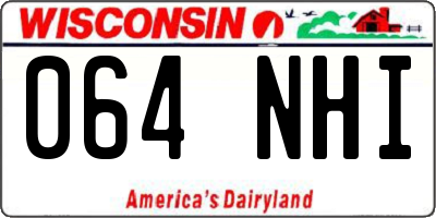 WI license plate 064NHI