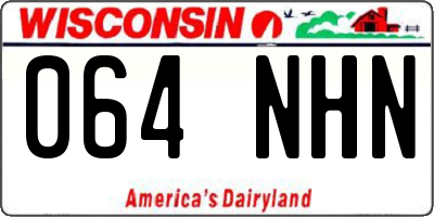 WI license plate 064NHN