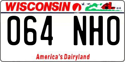 WI license plate 064NHO
