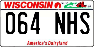 WI license plate 064NHS
