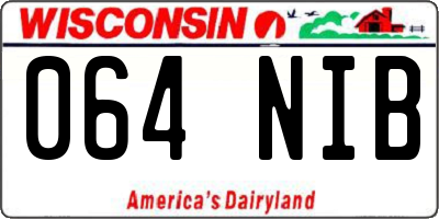 WI license plate 064NIB