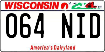 WI license plate 064NID
