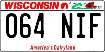 WI license plate 064NIF