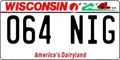WI license plate 064NIG