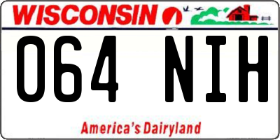 WI license plate 064NIH