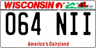 WI license plate 064NII