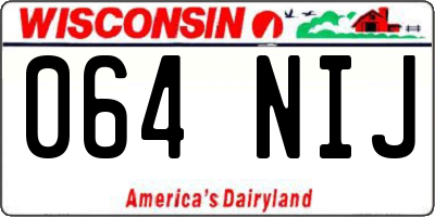 WI license plate 064NIJ