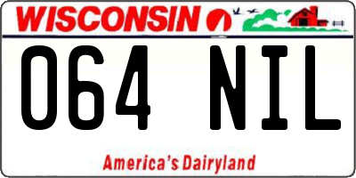 WI license plate 064NIL