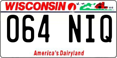 WI license plate 064NIQ