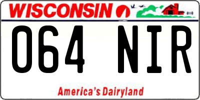 WI license plate 064NIR