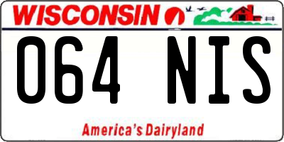 WI license plate 064NIS