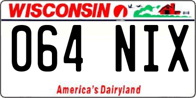 WI license plate 064NIX