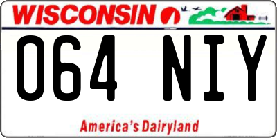 WI license plate 064NIY