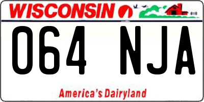 WI license plate 064NJA