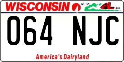 WI license plate 064NJC