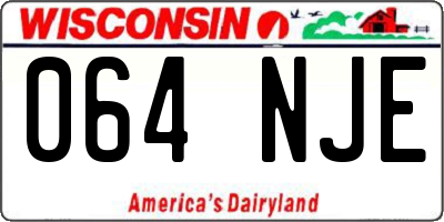 WI license plate 064NJE
