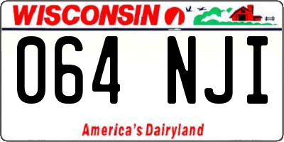 WI license plate 064NJI