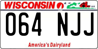 WI license plate 064NJJ