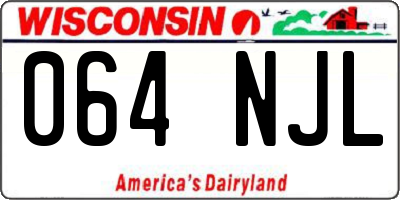 WI license plate 064NJL