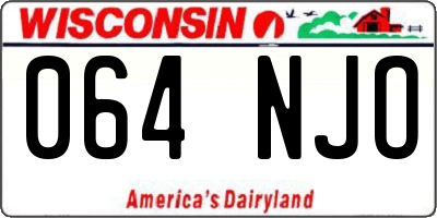 WI license plate 064NJO
