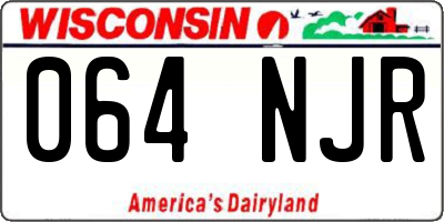 WI license plate 064NJR