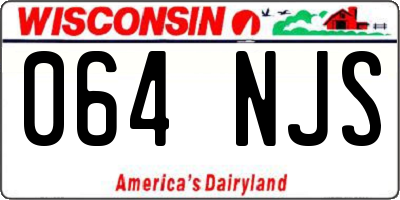 WI license plate 064NJS