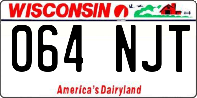 WI license plate 064NJT