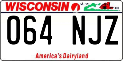 WI license plate 064NJZ