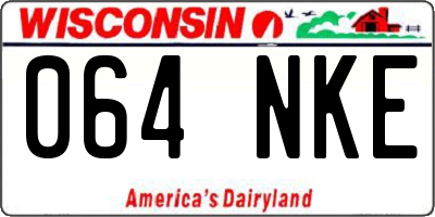 WI license plate 064NKE