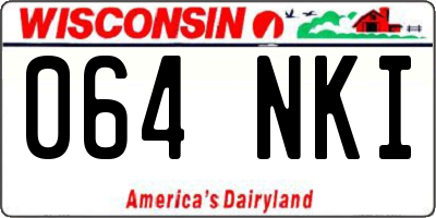 WI license plate 064NKI