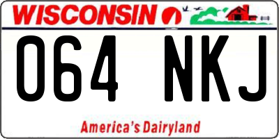 WI license plate 064NKJ