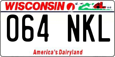 WI license plate 064NKL