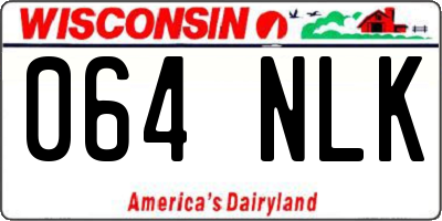 WI license plate 064NLK