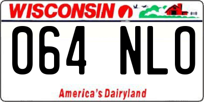 WI license plate 064NLO