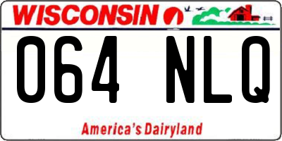 WI license plate 064NLQ