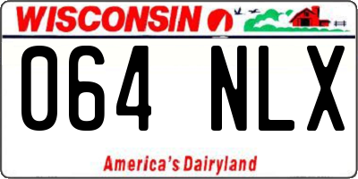 WI license plate 064NLX