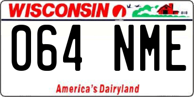 WI license plate 064NME