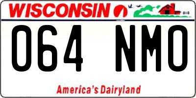WI license plate 064NMO